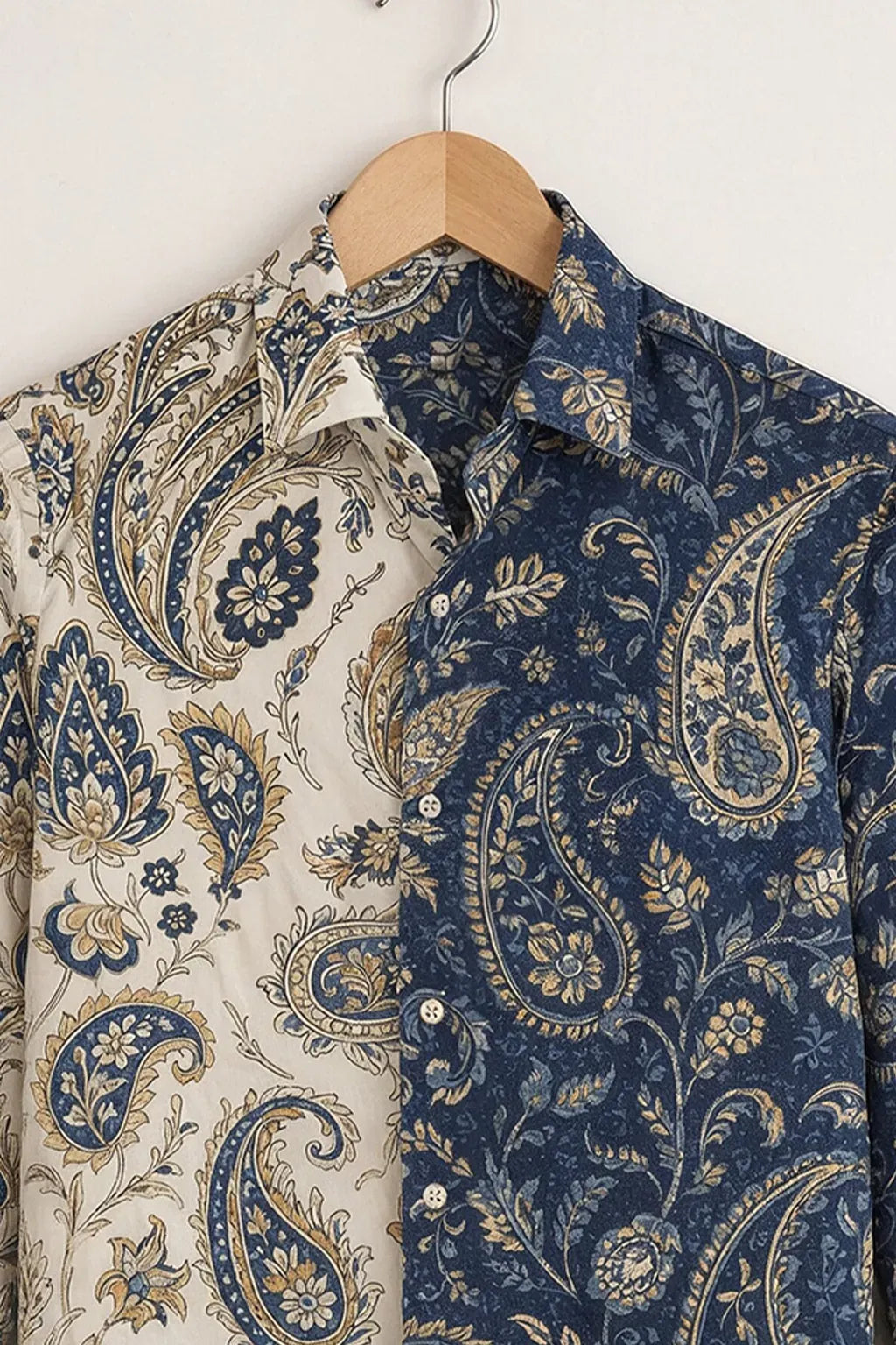 Azotop Premium Dual Tone Paisley Print Full Sleeve Cotton Blend Casual Shirt for Men | Stylish Regular Fit Designer Party Wear Button Down Shirt | Soft Breathable Fashion Shirt